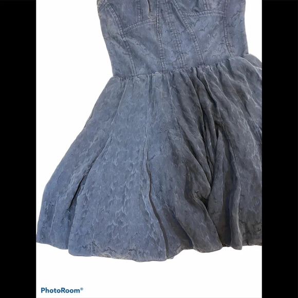 Rebecca Taylor Blue Silk Strapless Ocean Dress - Picture 7 of 11